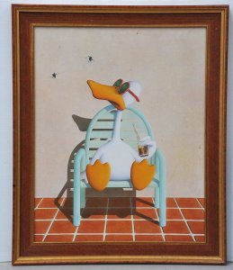 Framed Vintage Michael Bedard Print - Sitting Duck - c1982 - 62cm x 50cm