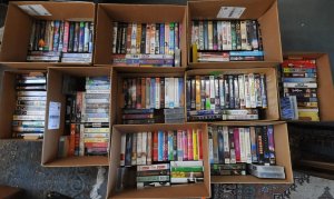 Large lot - 10 x boxes vintage VHS Video's - some X Rental - James Bond, Chocola
