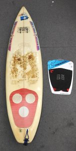 Vintage Water Force Thruster Surfboard w Trigger branded Foam Kicker Tail - 6 fo