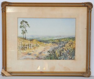 John Flexmore (1911 - 2004) Gilt framed Watercolour - Late Light - signed &