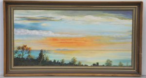 Margaret Thompson (Active c1970's - 80s) Gilt framed Oil Painting - Across the B